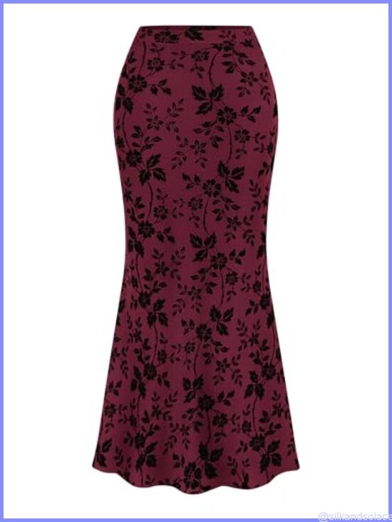 Dresses & Skirts - Elegant Floral Mesh Maxi Skirt High Waisted Mermaid with Lining for Wedding